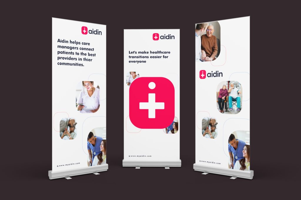 Human Center Digital Healthcare pull up banner by kosmos creatives